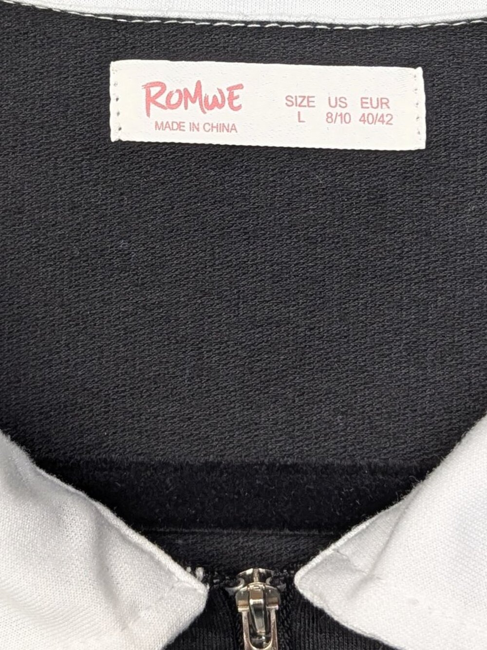 Romwe Los Angeles 1984 Colorblock Polo Half Zip Sweatshirt Women's Large 8/10 - Picture 4 of 5